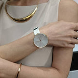 Buy Shop Calvin Klein Full Moon White Dial White Leather Strap Watch for Women - K8Y236L6 USA Online