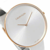 Buy Shop Calvin Klein Full Moon White Dial White Leather Strap Watch for Women - K8Y236L6 USA Online