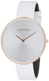 Buy Shop Calvin Klein Full Moon White Dial White Leather Strap Watch for Women - K8Y236L6 USA Online