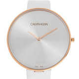 Buy Shop Calvin Klein Full Moon White Dial White Leather Strap Watch for Women - K8Y236L6 USA Online