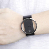 Buy Shop Calvin Klein Glam Transparent Dial Black Leather Strap Watch for Women - K9423107 USA Online