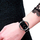 Buy Shop Calvin Klein Glam Transparent Dial Black Leather Strap Watch for Women - K9423107 USA Online