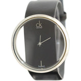 Buy Shop Calvin Klein Glam Transparent Dial Black Leather Strap Watch for Women - K9423107 USA Online