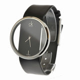 Buy Shop Calvin Klein Glam Transparent Dial Black Leather Strap Watch for Women - K9423107 USA Online