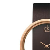 Buy Shop Calvin Klein Glam Transparent Dial Brown Leather Strap Watch for Women - K9423303 USA Online