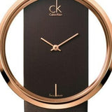 Buy Shop Calvin Klein Glam Transparent Dial Brown Leather Strap Watch for Women - K9423303 USA Online