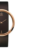 Buy Shop Calvin Klein Glam Transparent Dial Brown Leather Strap Watch for Women - K9423303 USA Online