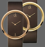 Buy Shop Calvin Klein Glam Transparent Dial Brown Leather Strap Watch for Women - K9423503 USA Online