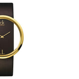 Buy Shop Calvin Klein Glam Transparent Dial Brown Leather Strap Watch for Women - K9423503 USA Online