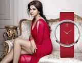 Buy Shop Calvin Klein Glam Transparent Dial Red Leather Strap Watch for Women - K9423144 USA Online