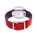 Buy Shop Calvin Klein Glam Transparent Dial Red Leather Strap Watch for Women - K9423144 USA Online