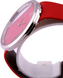 Buy Shop Calvin Klein Glam Transparent Dial Red Leather Strap Watch for Women - K9423144 USA Online