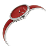 Buy Shop Calvin Klein Glam Transparent Dial Red Leather Strap Watch for Women - K9423144 USA Online