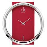 Buy Shop Calvin Klein Glam Transparent Dial Red Leather Strap Watch for Women - K9423144 USA Online
