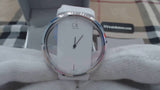 Buy Shop Calvin Klein Glam Transparent Dial White Leather Strap Watch for Women - K9423101 USA Online