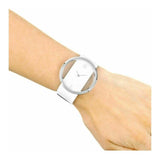 Buy Shop Calvin Klein Glam Transparent Dial White Leather Strap Watch for Women - K9423101 USA Online