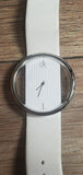 Buy Shop Calvin Klein Glam Transparent Dial White Leather Strap Watch for Women - K9423101 USA Online