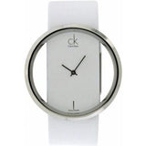 Buy Shop Calvin Klein Glam Transparent Dial White Leather Strap Watch for Women - K9423101 USA Online