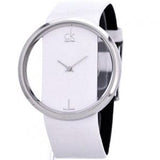 Buy Shop Calvin Klein Glam Transparent Dial White Leather Strap Watch for Women - K9423101 USA Online