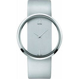 Buy Shop Calvin Klein Glam Transparent Dial White Leather Strap Watch for Women - K9423101 USA Online