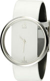 Buy Shop Calvin Klein Glam Transparent Dial White Leather Strap Watch for Women - K9423101 USA Online