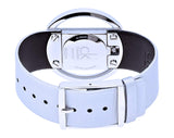 Buy Shop Calvin Klein Glam Transparent Silver Dial Grey Leather Strap Watch for Women - K9423193 USA Online