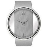 Buy Shop Calvin Klein Glam Transparent Silver Dial Grey Leather Strap Watch for Women - K9423193 USA Online