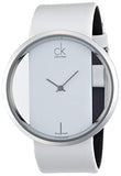 Buy Shop Calvin Klein Glam Transparent Silver Dial Grey Leather Strap Watch for Women - K9423193 USA Online
