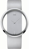 Buy Shop Calvin Klein Glam Transparent Silver Dial Grey Leather Strap Watch for Women - K9423193 USA Online