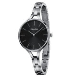 Buy Shop Calvin Klein Graphic Black Dial Silver Steel Strap Watch for Women - K7E23141 USA Online