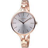 Buy Shop Calvin Klein Graphic Silver Dial Rose Gold Steel Strap Watch for Women - K7E23646 USA Online