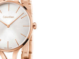 Buy Shop Calvin Klein Graphic Silver Dial Rose Gold Steel Strap Watch for Women - K7E23646 USA Online