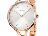 Buy Shop Calvin Klein Graphic Silver Dial Rose Gold Steel Strap Watch for Women - K7E23646 USA Online