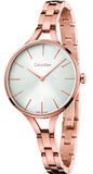 Buy Shop Calvin Klein Graphic Silver Dial Rose Gold Steel Strap Watch for Women - K7E23646 USA Online