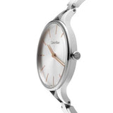 Buy Shop Calvin Klein Graphic Silver Dial Silver Steel Strap Watch for Women - K7E23B46 USA Online