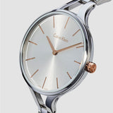Buy Shop Calvin Klein Graphic Silver Dial Silver Steel Strap Watch for Women - K7E23B46 USA Online