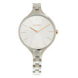 Buy Shop Calvin Klein Graphic Silver Dial Silver Steel Strap Watch for Women - K7E23B46 USA Online