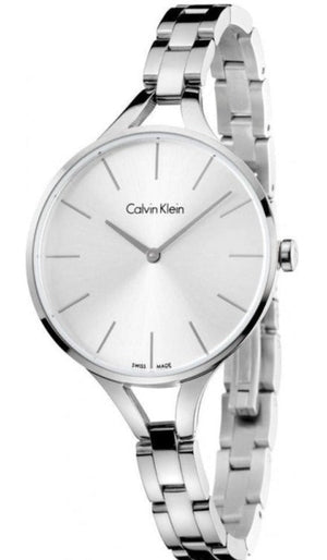 Buy Shop Calvin Klein Graphic White Dial Silver Steel Strap Watch for Women - K7E23146 USA Online