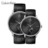 Buy Shop Calvin Klein Grey Dial Black Leather Strap Watch for Women - K2Y2Y1CU USA Online
