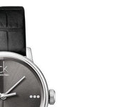 Buy Shop Calvin Klein Grey Dial Black Leather Strap Watch for Women - K2Y2Y1CU USA Online