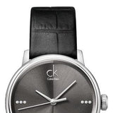 Buy Shop Calvin Klein Grey Dial Black Leather Strap Watch for Women - K2Y2Y1CU USA Online