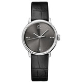 Buy Shop Calvin Klein Grey Dial Black Leather Strap Watch for Women - K2Y2Y1CU USA Online