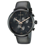 Buy Shop Calvin Klein High Noon Black Dial Black Leather Strap Watch for Men - K8M274CB USA Online