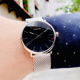 Buy Shop Calvin Klein High Noon Black Dial Silver Mesh Bracelet Watch for Men - K8M21121 USA Online