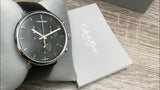 Buy Shop Calvin Klein High Noon Chronograph Black Dial Black Leather Strap Watch for Men - K8M271C1 USA Online
