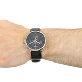 Buy Shop Calvin Klein High Noon Chronograph Black Dial Black Leather Strap Watch for Men - K8M271C1 USA Online