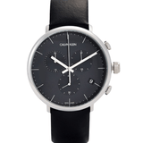 Buy Shop Calvin Klein High Noon Chronograph Black Dial Black Leather Strap Watch for Men - K8M271C1 USA Online