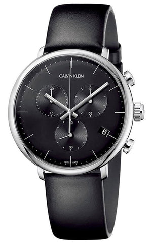 Buy Shop Calvin Klein High Noon Chronograph Black Dial Black Leather Strap Watch for Men - K8M271C1 USA Online
