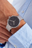 Buy Shop Calvin Klein High Noon Chronograph Black Dial Silver Mesh Bracelet Watch for Men - K8M27121 USA Online
