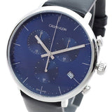 Buy Shop Calvin Klein High Noon Chronograph Blue Dial Black Leather Strap Watch for Men - K8M271CN USA Online